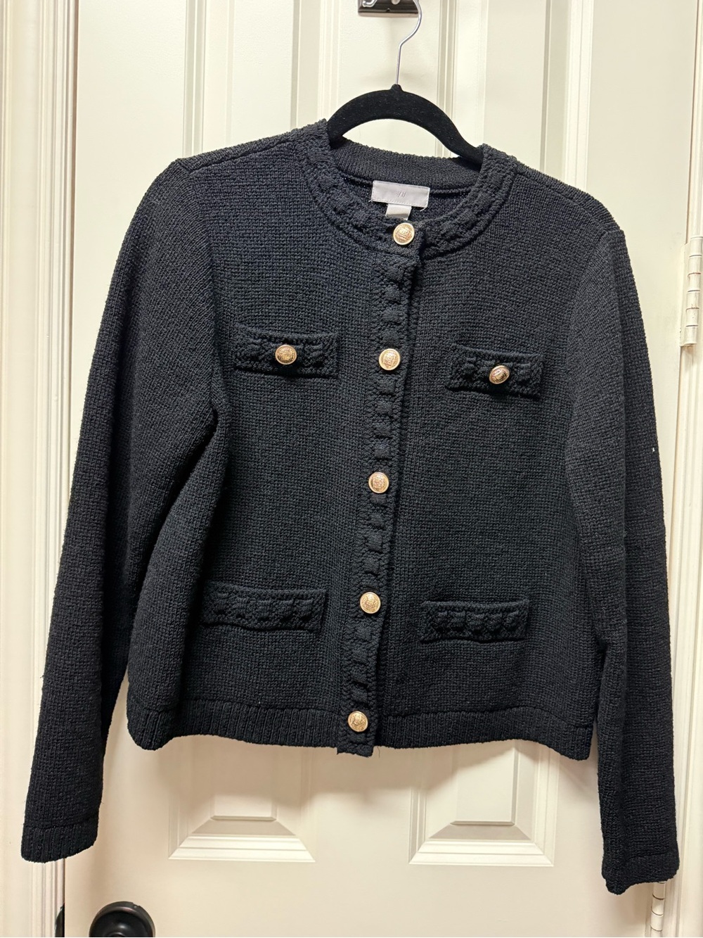 H&M classic Black Button-Front Women's Lady Jacket SIZE MEDIUM